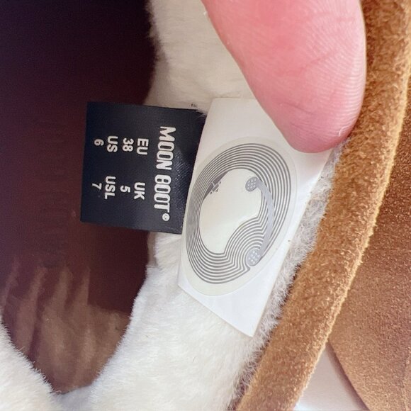 Moon Boot Luna Low Faux Shearling Lined Boots Platform Cognac Suede EU 38 US 7 - Picture 14 of 14